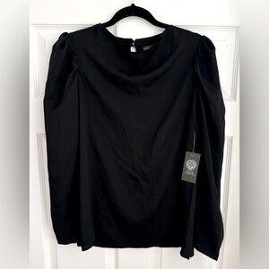 Vince Camuto Black Long Sleeve Blouse, Size Medium - NWT